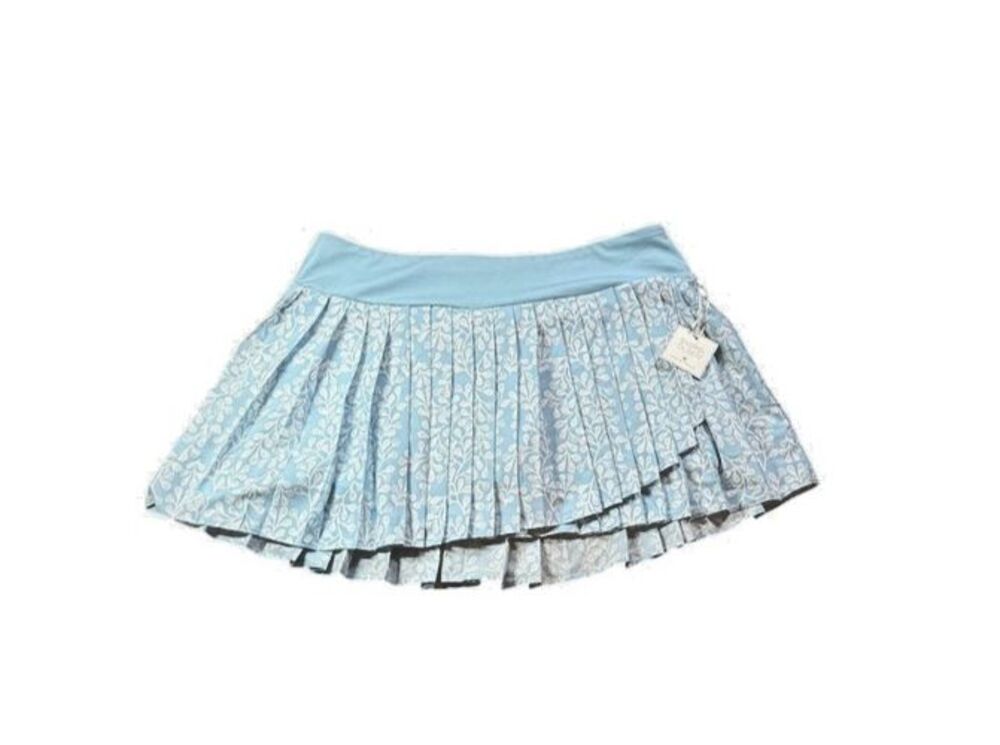 Sigrid Olsen Golf & Tennis Skort Womens Size XL Blue White Floral Pleated Skirt